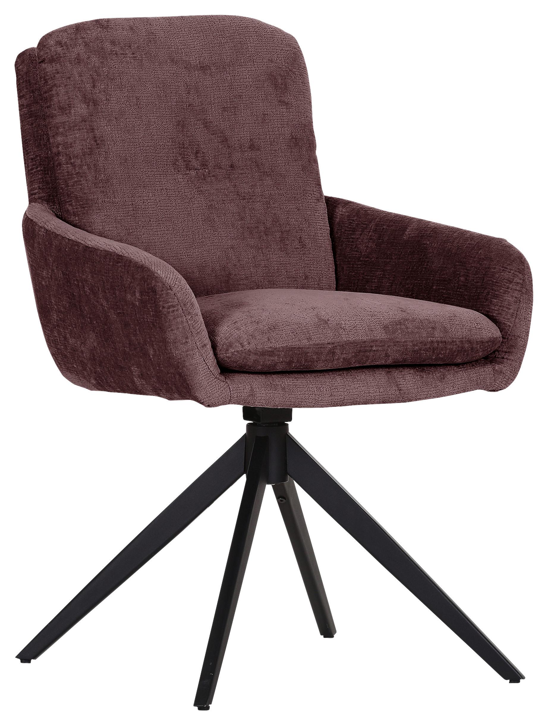 KRZESŁO Z PODŁOKIETNIKAMI OLMO - czarny/brązowy, Design, metal/tkanina (60/89/69cm) - Landscape