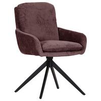 KRZESŁO Z PODŁOKIETNIKAMI OLMO - czarny/brązowy, Design, metal/tkanina (60/89/69cm) - Landscape