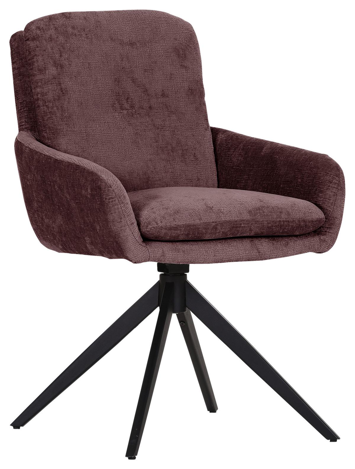 KRZESŁO Z PODŁOKIETNIKAMI OLMO - czarny/brązowy, Design, metal/tkanina (60/89/69cm) - Landscape