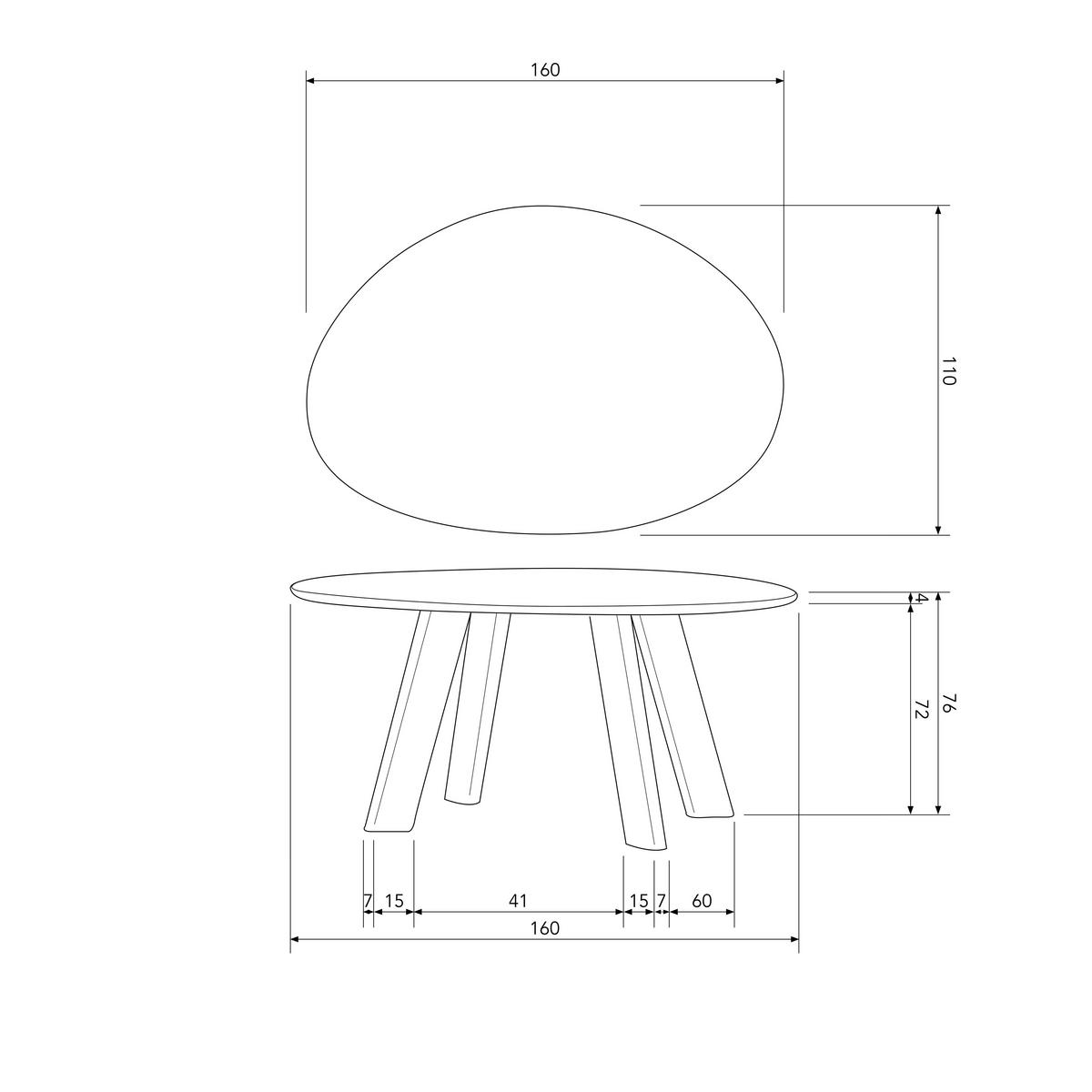 Esstisch Roundly Holz - Walnussfarben, MODERN, Holz (160/110/76cm) - Livetastic