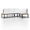 LOUNGEGRUPP ARIANNA - svart/cremefärgad, Modern, metall/textil (146/76/75cm) - Bessagi Garden