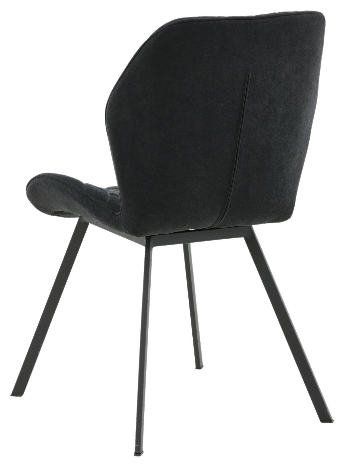 STUHL-SET GEMMA - Schwarz, Design, Textil/Metall (50/90/63cm) - Livetastic