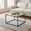 SOFFBORD KUBO -BASED- - svart, Modern, metall/glas (60/60/38cm) - Based