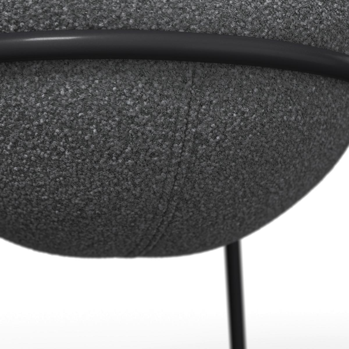 Armlehnstuhl Zoa Grau Struktur Gepolstert - Schwarz/Grau, MODERN, Holz/Textil (57/85/61cm) - Bessagi Home