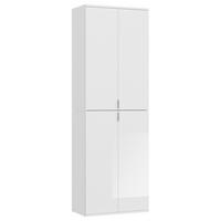 Mehrzweckschrank Projekt X ca. 65x193 cm Weiß - Chromfarben/Weiß Hochglanz, MODERN, Holzwerkstoff/Metall (61/193/34cm) - MID.YOU