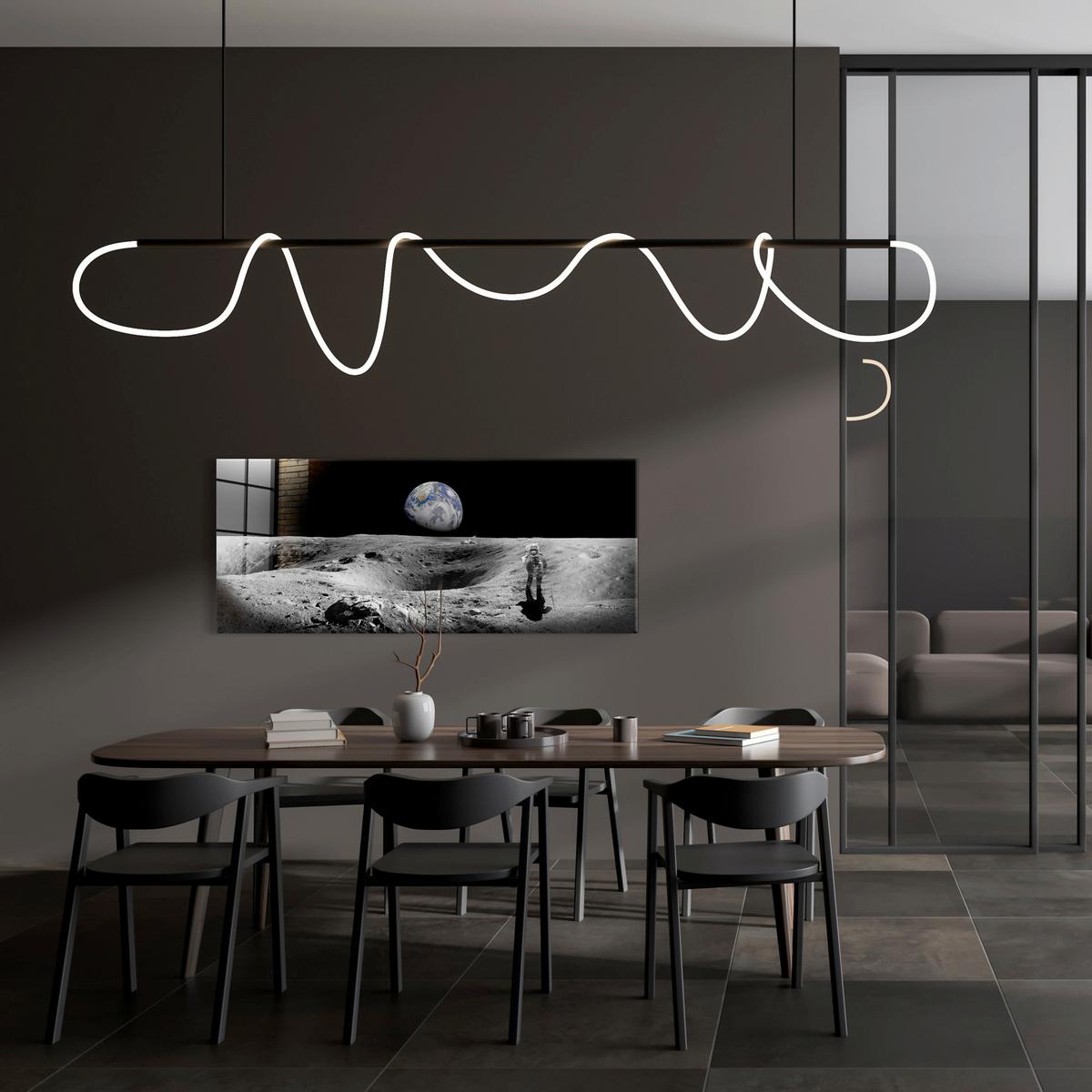 Glasbild Multicolor ca. 125x50cm - Multicolor, Basics, Glas/Papier (125/50cm)