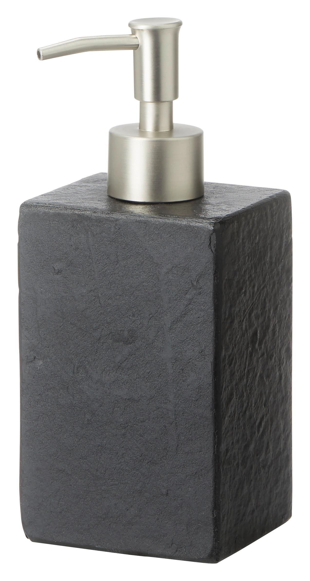 Seifenspender Loki aus Stein in Anthrazit - Anthrazit, Stein (7,5/19,5/7cm)