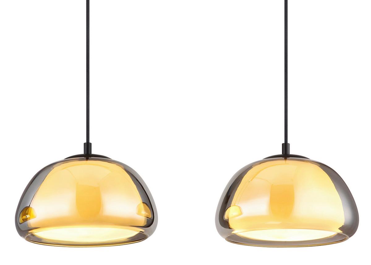 LAMPA WISZĄCA 15743-3H - jasnoszary/czarny, Trend, metal/tkanina (95/25/120cm) - Globo