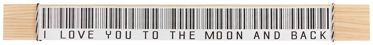 Fali Dekoráció Strichcode - natúr színű/fekete, Lifestyle, fa (80/8cm) - Modern Living