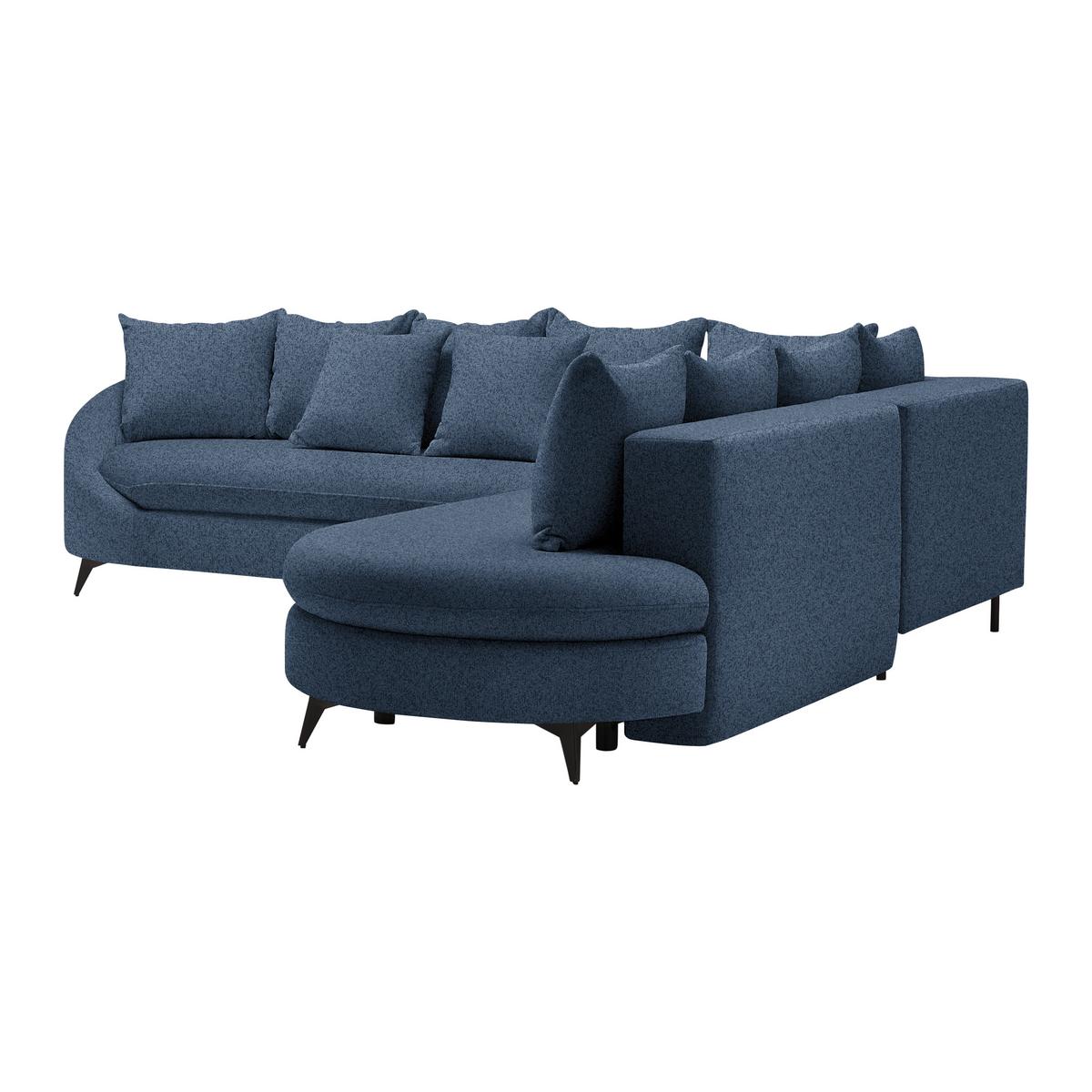 Ecksofa Axel Dunkelblau - Schwarz/Dunkelblau, MODERN, Textil/Metall (291/87/250cm) - Mömax