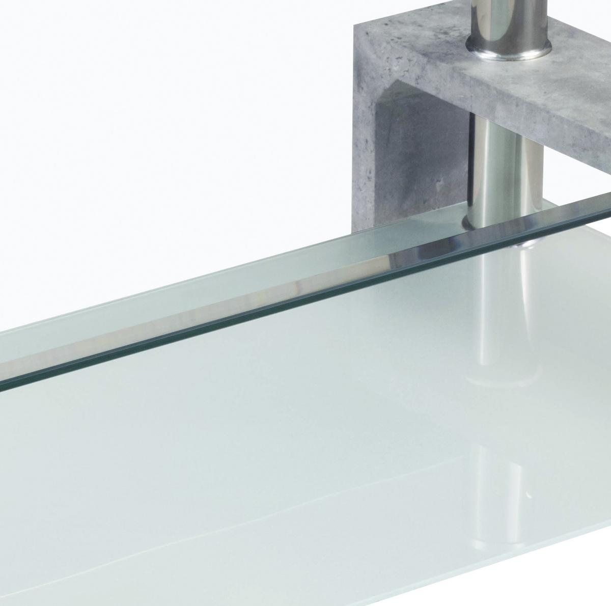 Klub Stočić Silvia - prozirna/bela, Moderno, staklo/pločasti materijal (100/45/60cm) - Modern Living