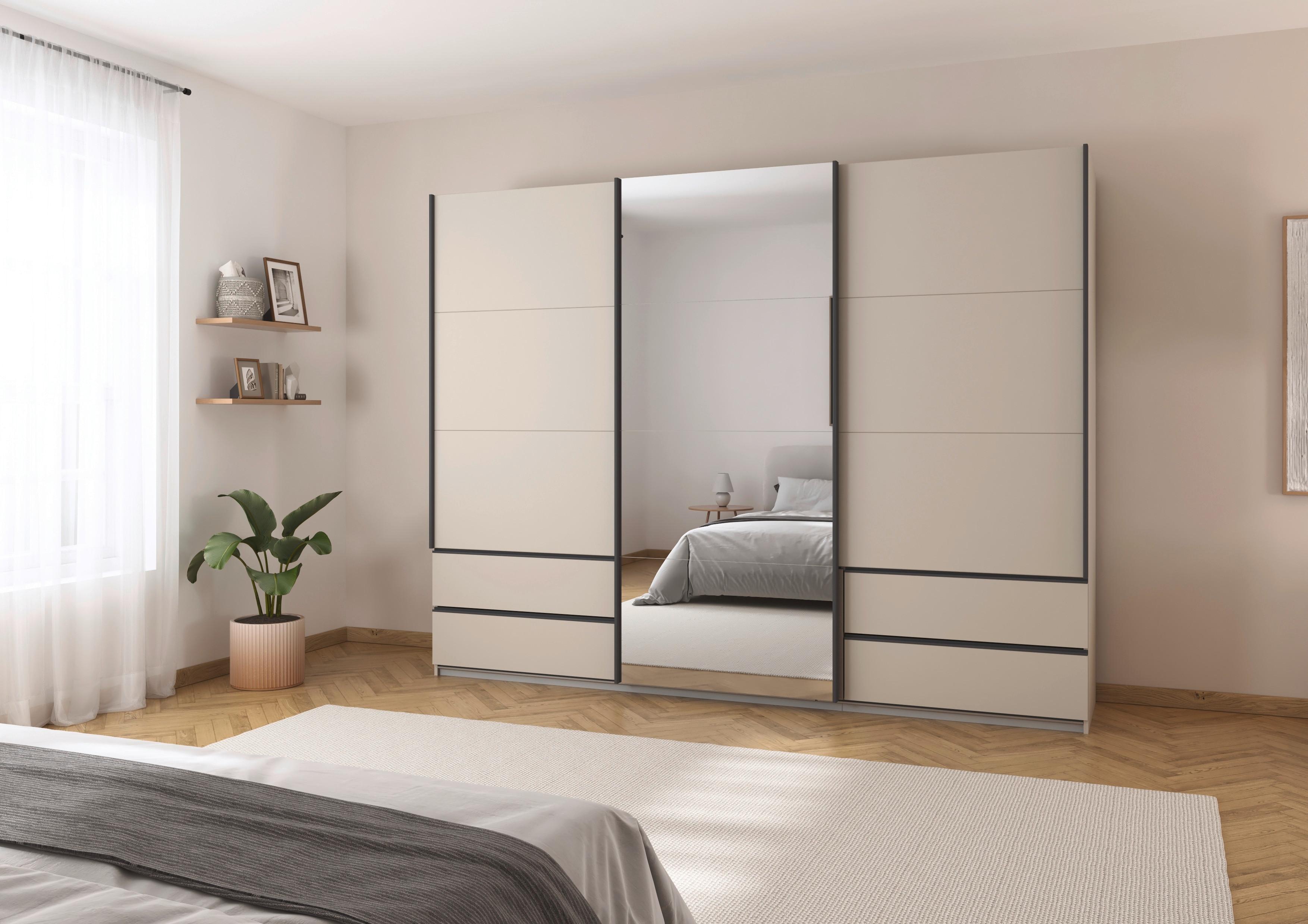 Schwebetürenschrank Elara Champagner - Champagner/Weiß, KONVENTIONELL, Holzwerkstoff/Kunststoff (271/210/62cm) - Premium Living