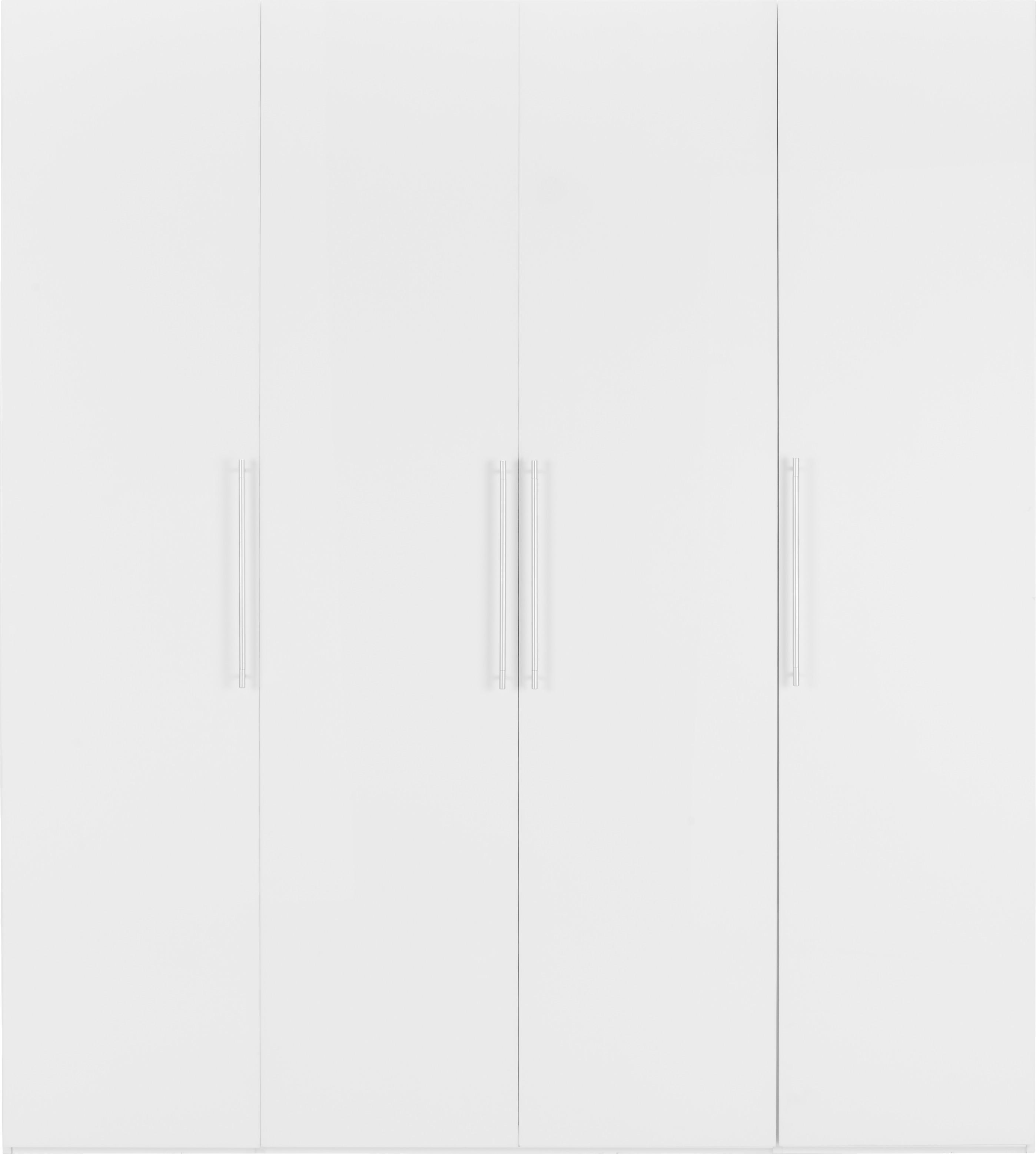Drehtürenschrank in Weiß - Chromfarben/Weiß, KONVENTIONELL, Holzwerkstoff/Metall (196/219/60cm) - Modern Living