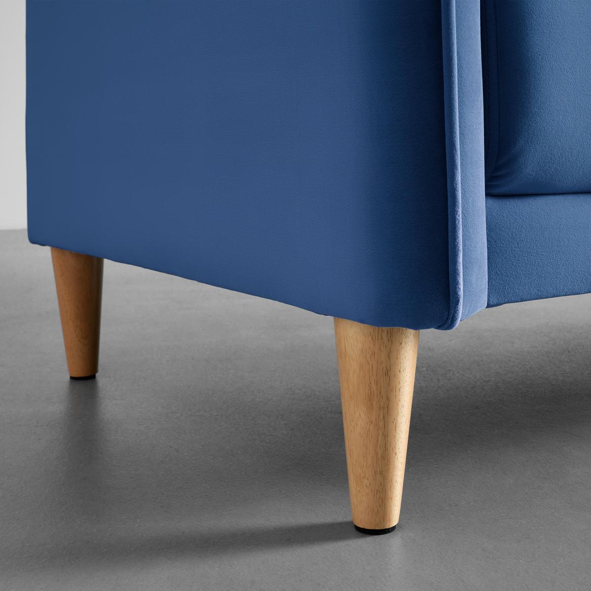 Canapea cu 3 locuri LIVIA - albastru închis, Modern, lemn/textil (176/78/76cm) - Bessagi Home
