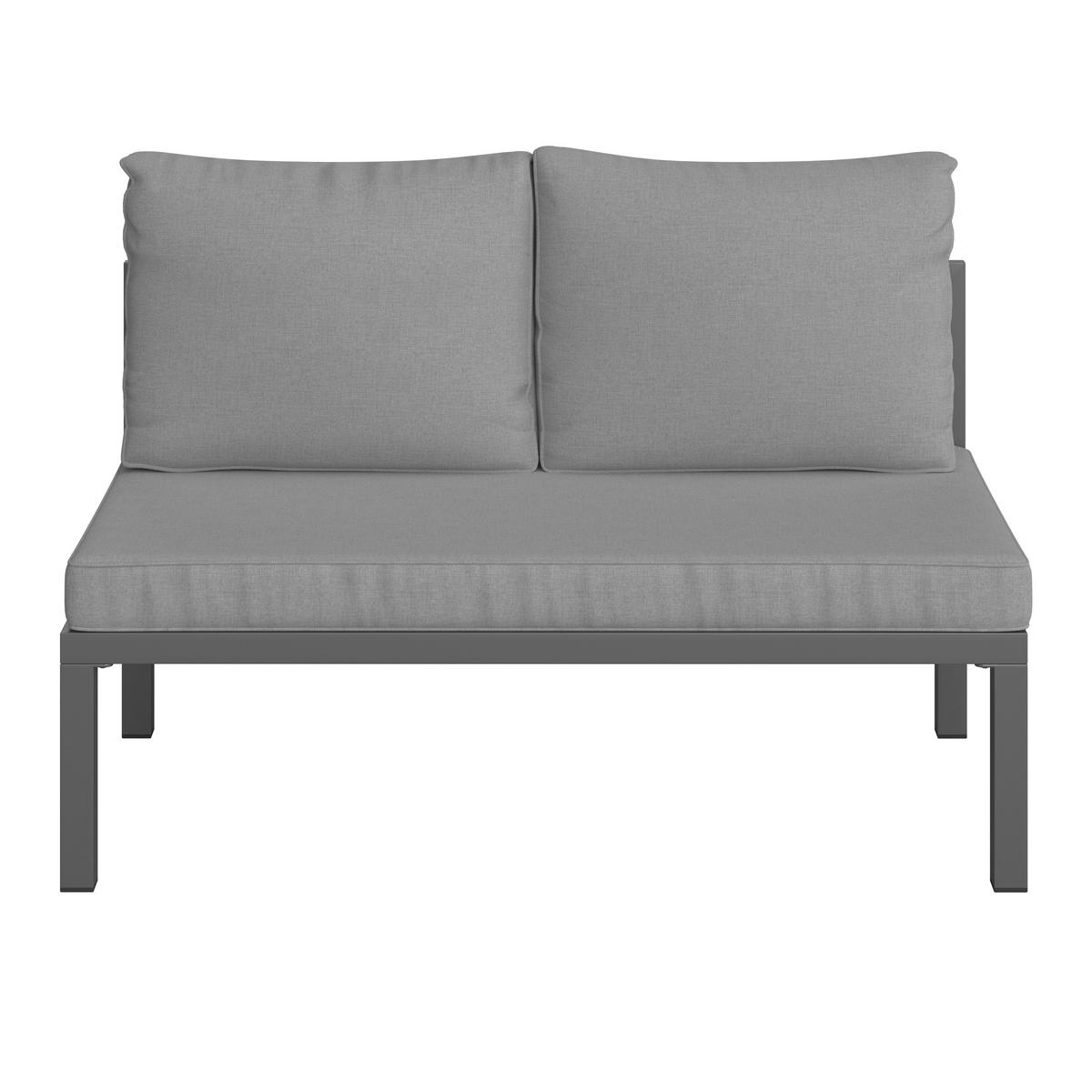 Dining-Loungeset Pergolina Grau Metall/Outdoorstoff - Dunkelgrau/Hellgrau, MODERN, Kunststoff/Textil (194/245cm) - Bessagi Garden