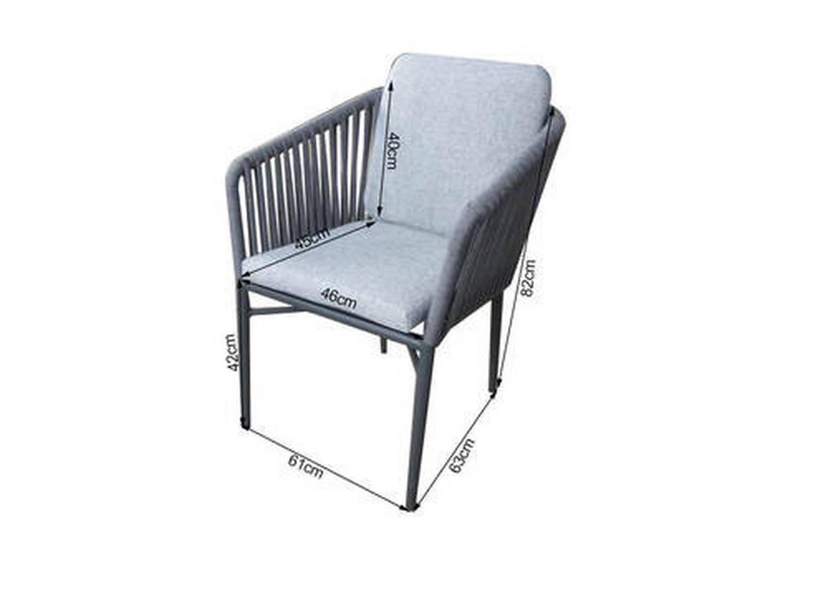 FOTEL SZTAPLOWANY NEW YORK - kolor grafitowy/szary, Modern, metal/tkanina (61/82/63cm) - Ambia Garden