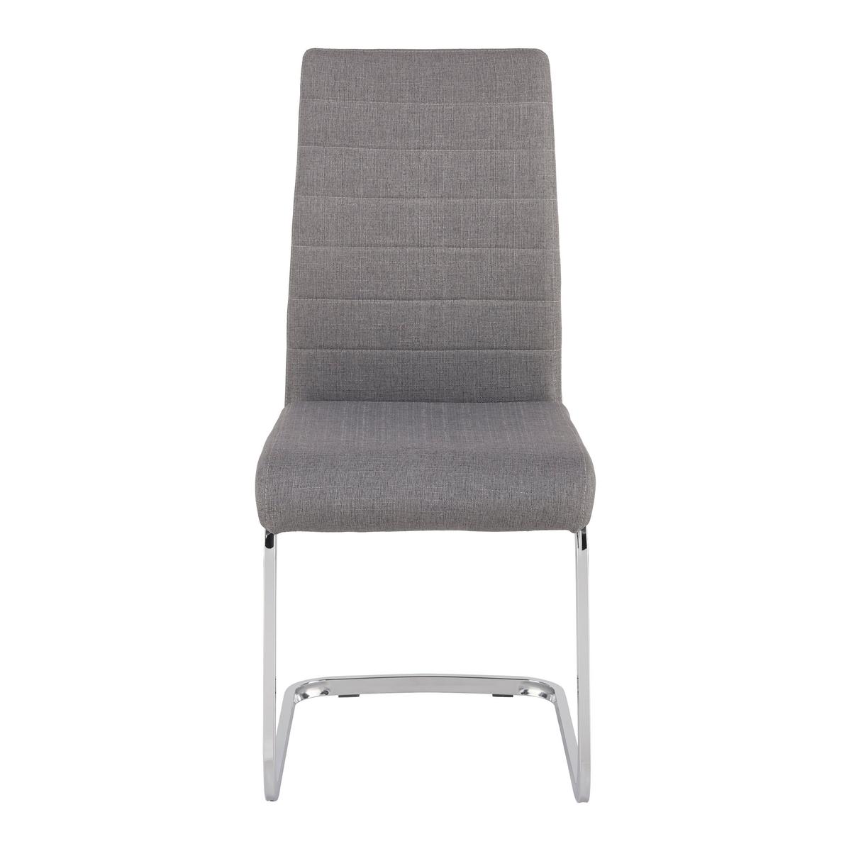 KRZESŁO NA PŁOZIE LENNARD - jasnoszary/kolor chromowy, Modern, metal/drewno (42,5/99/45cm) - Bessagi Home