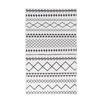 FLACHWEBETEPPICH MAYA 425 WEIß / SCHWARZ - Weiss/Schwarz, Basics, Textil (200/290cm) - Kayoom