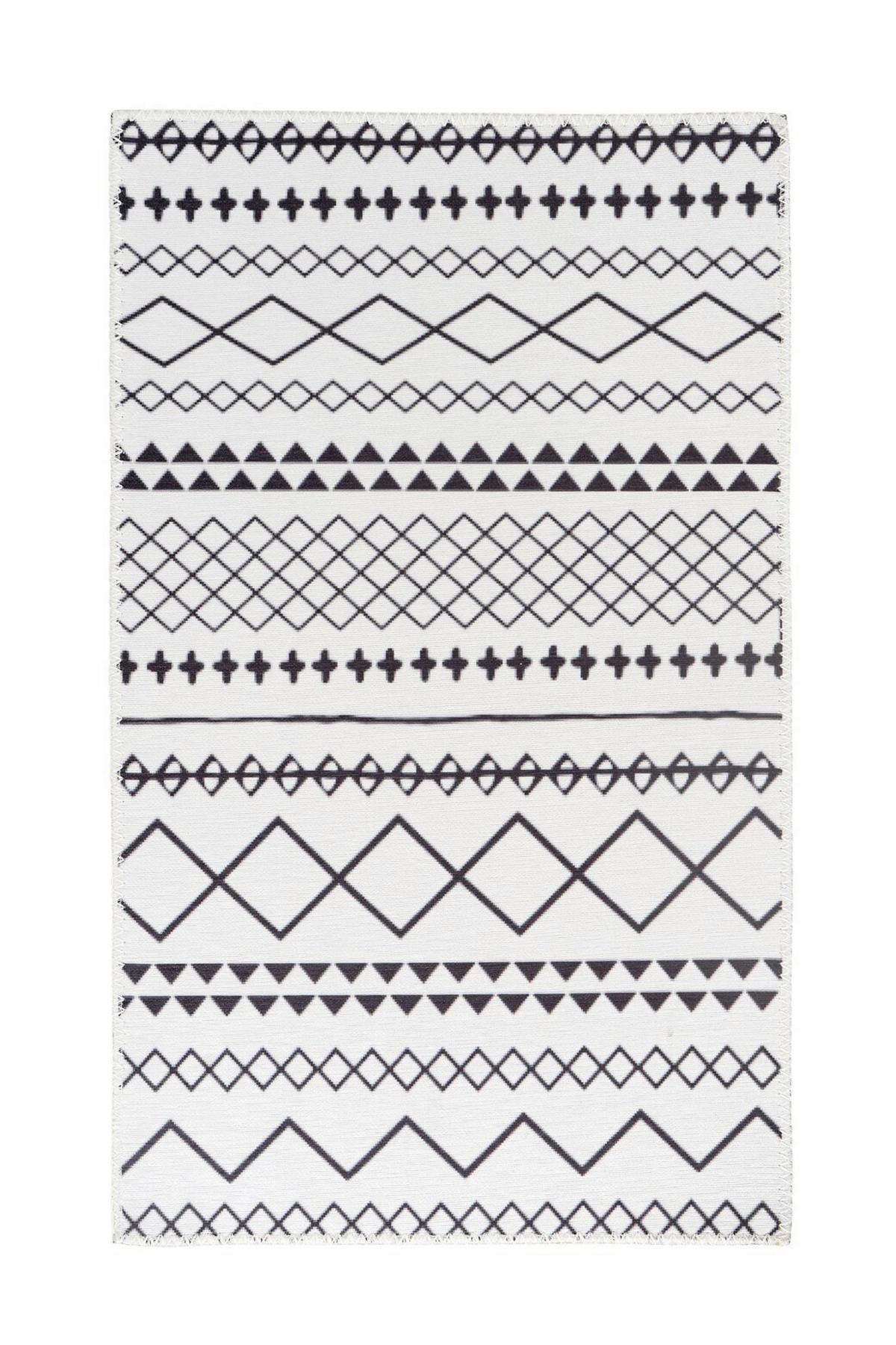 FLACHWEBETEPPICH MAYA 425 WEIß / SCHWARZ - Weiss/Schwarz, Basics, Textil (200/290cm) - Kayoom