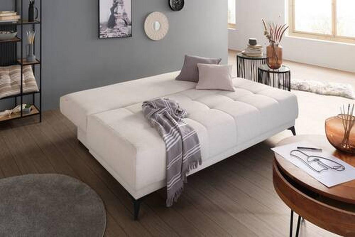 Schlafsofa in Weiß - Schwarz/Weiß, MODERN, Textil (195/77/100cm) - Mömax