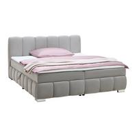 Boxbett Elaris Graubraun ca. 160x200cm - Chromfarben/Graubraun, KONVENTIONELL, Kunststoff/Textil (160/200cm) - Based