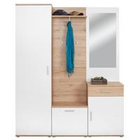 Predsoblje Mia - bijela/boje hrasta, Moderno, staklo/drvni materijal (150/190/29cm) - Modern Living
