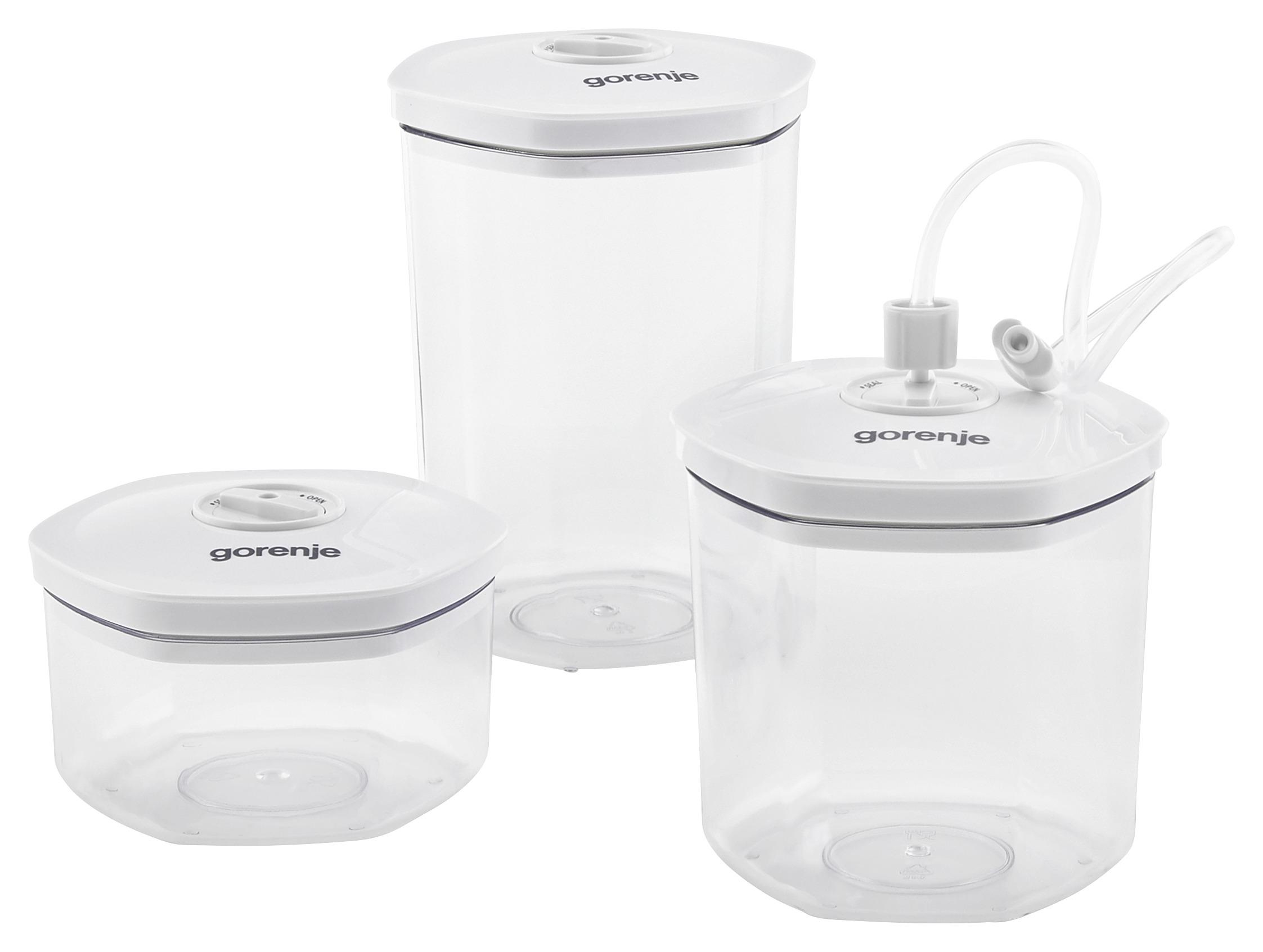 Gorenje Vakuumierbehälter 3er Set - Transparent/Weiß, MODERN, Kunststoff (29,3/15,5/23,20cm) - Gorenje