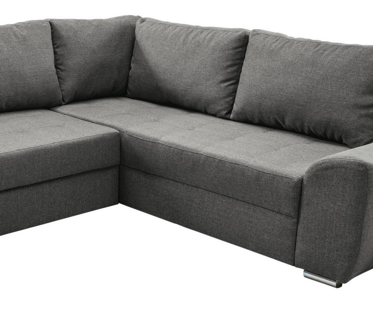 DUŻY NAROŻNIK MADRID R - czarny/kolor aluminiowy, Konventionell, metal/tkanina (156/292/218cm) - Livetastic