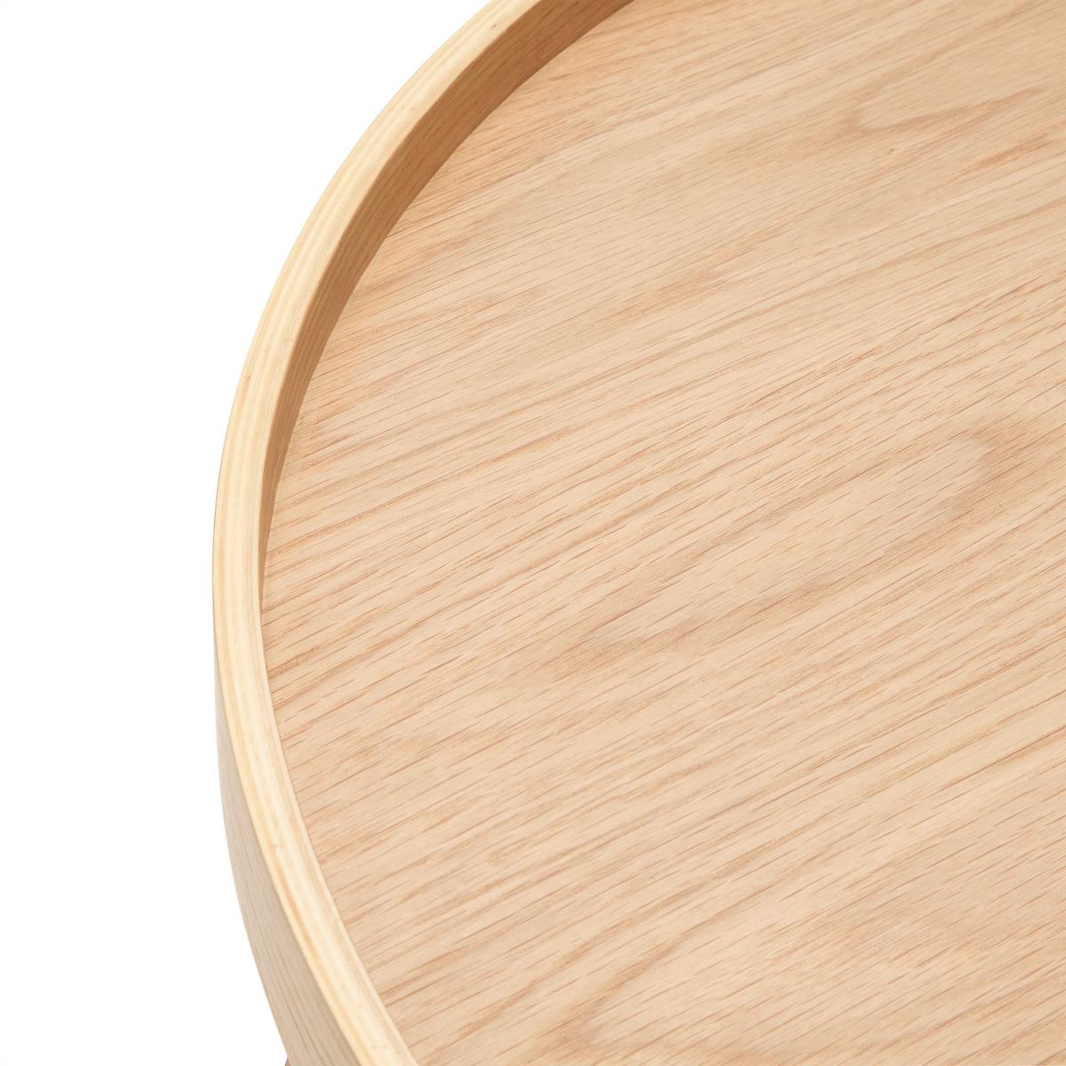 Dohányzóasztal Kerek Plate - natúr színű/fekete, Modern, faalapú anyag/fém (80/40/80cm) - Mömax