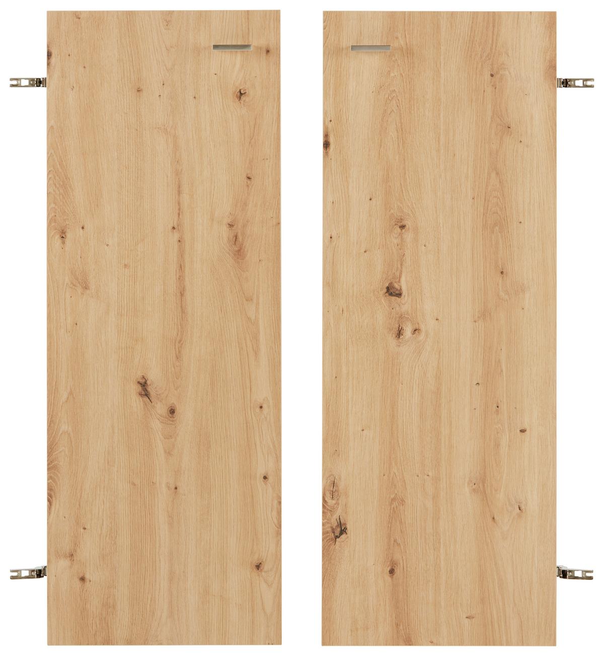Türenset in Eichefarben - Eichefarben/Silberfarben, Modern, Holzwerkstoff/Metall (77/104/2cm) - Mömax