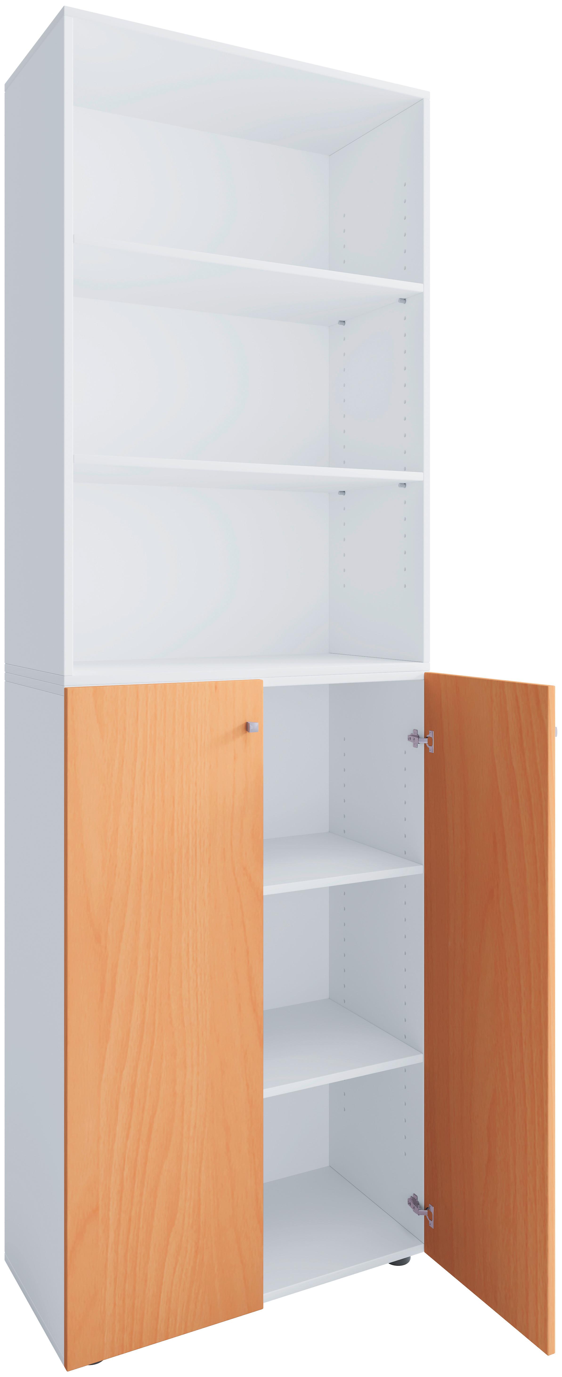 AKTENSCHRANK LONA 2XL - Weiss/Buchefarben, Design, Holzwerkstoff (70/220/39cm) - MID.YOU