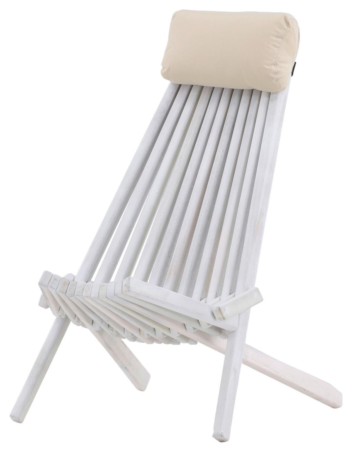Strandsessel Asta ca. 57x79x73 cm Weiß - Weiß, KONVENTIONELL, Holz (57/79/73cm) - Gardenson