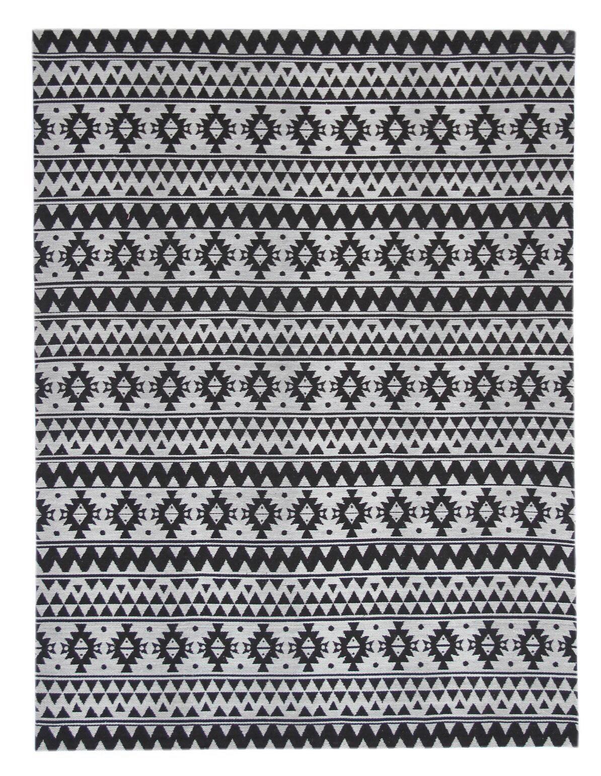 Flachwebeteppich Sunny 210 Schwarz 160 X 230 - Schwarz, Basics, Textil (160/230cm) - Kayoom