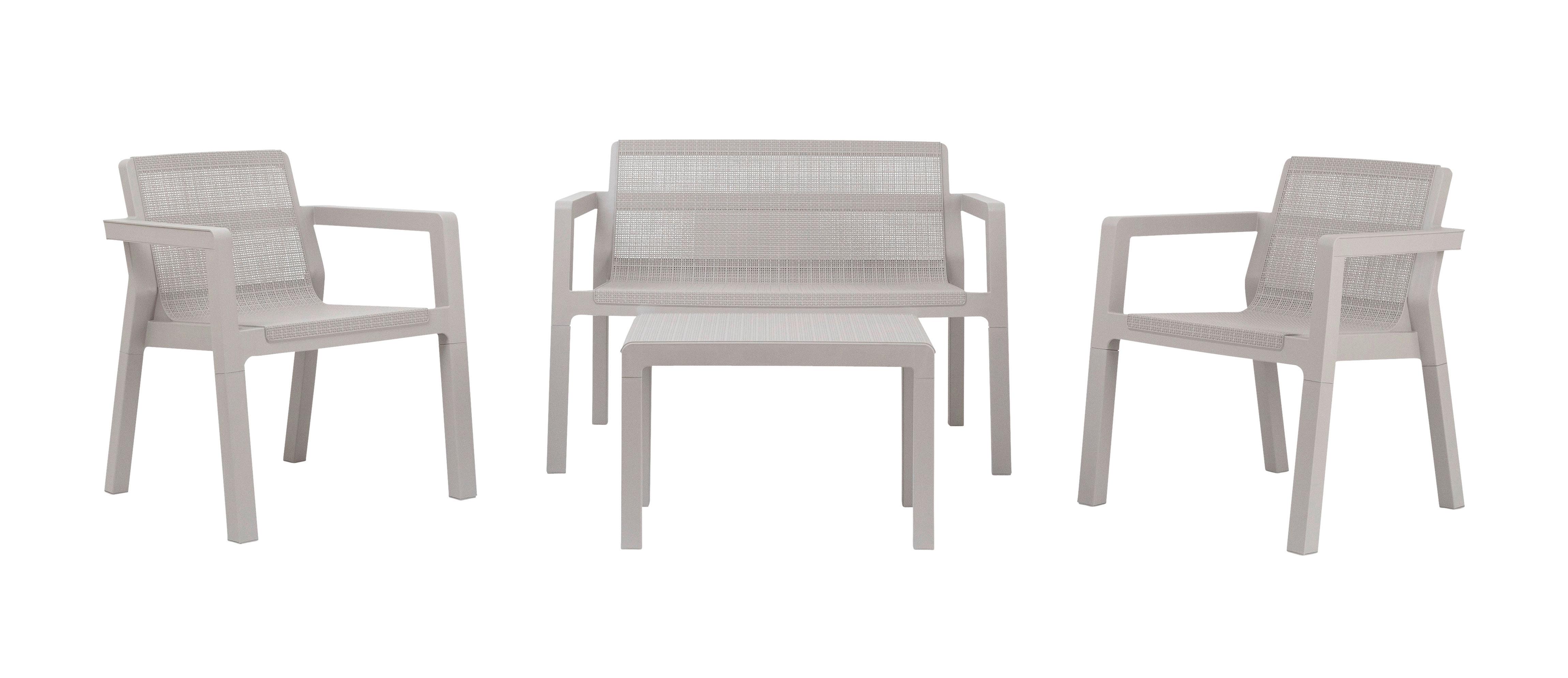 Vrtni Set Alba, Peščene Barve, 4-Delno - peščene barve, Basics, umetna masa (124/47/74cm) - Mömax