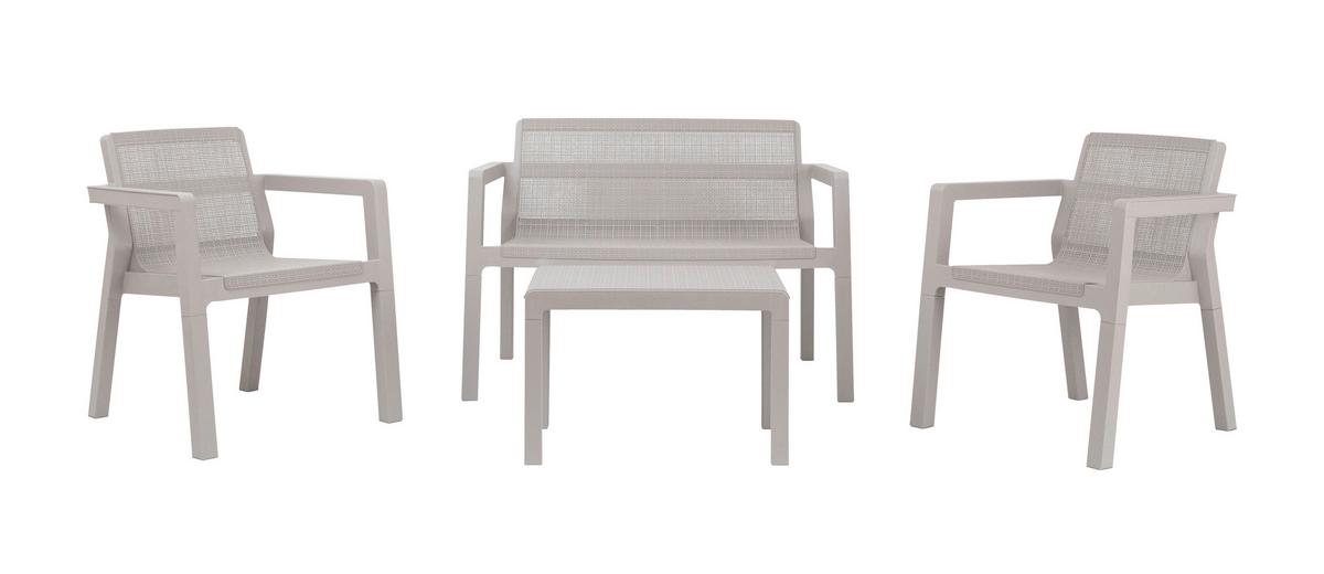 Vrtni Set Alba, Peščene Barve, 4-Delno - peščene barve, Basics, umetna masa (124/47/74cm) - Mömax