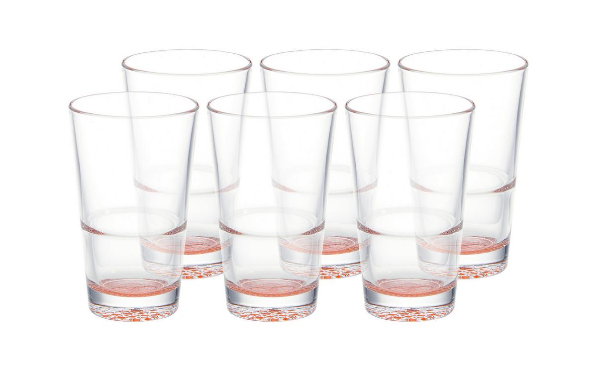 KOMPLET SZKŁA STOŁOWEGO AGNETO - pomarańczowy, Modern, szkło (420ml) - Bessagi Home