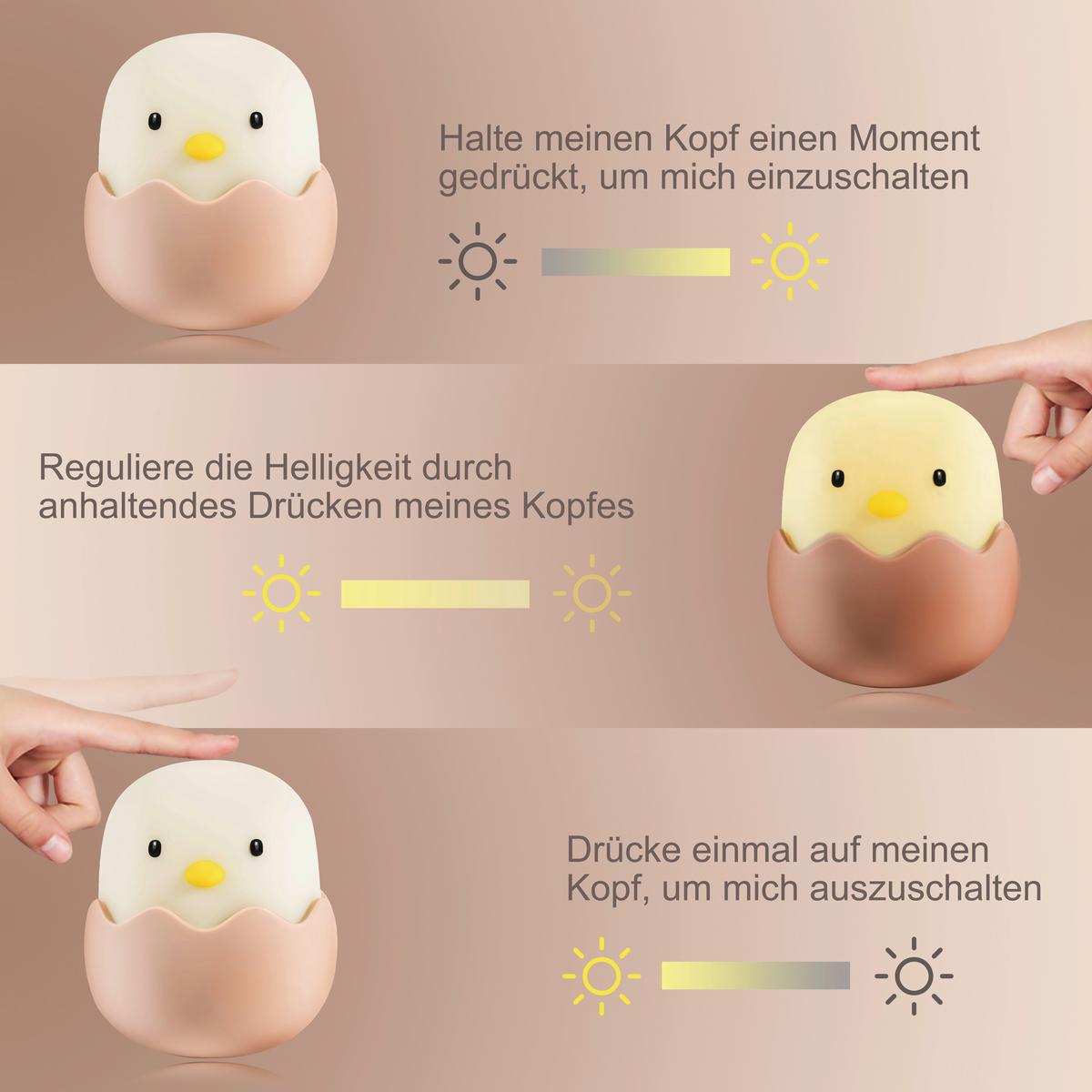 LAMPKA NOCNA DZIECIĘCA 85850 - NACHTLICHT EGGY - różnokolorowy, Trend, tworzywo sztuczne (15/9/15cm)