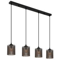 HÄNGELEUCHTE 33080408 LEEDS - Schwarz/Grau, Design, Kunststoff/Metall (87/12/133cm) - Globo