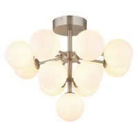 DECKENLEUCHTE 56143-13ND - Nickelfarben, Design, Glas/Metall (56/43cm) - Globo