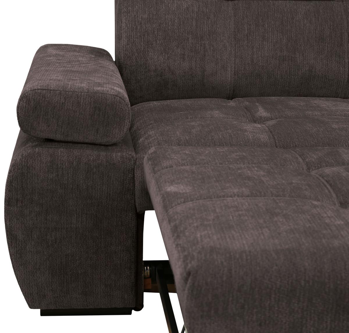 Kutna Garnitura Vegas - tamno smeđa/crna, Design, drvo/tekstil (294/173cm) - Modern Living