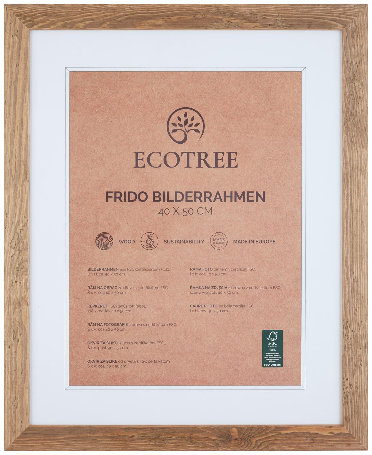 Bilderrahmen Frido in Naturfarben aus Echtholz - Naturfarben, Romantik / Landhaus, Holz (45,7/55,7/1.3cm) - ecoTree