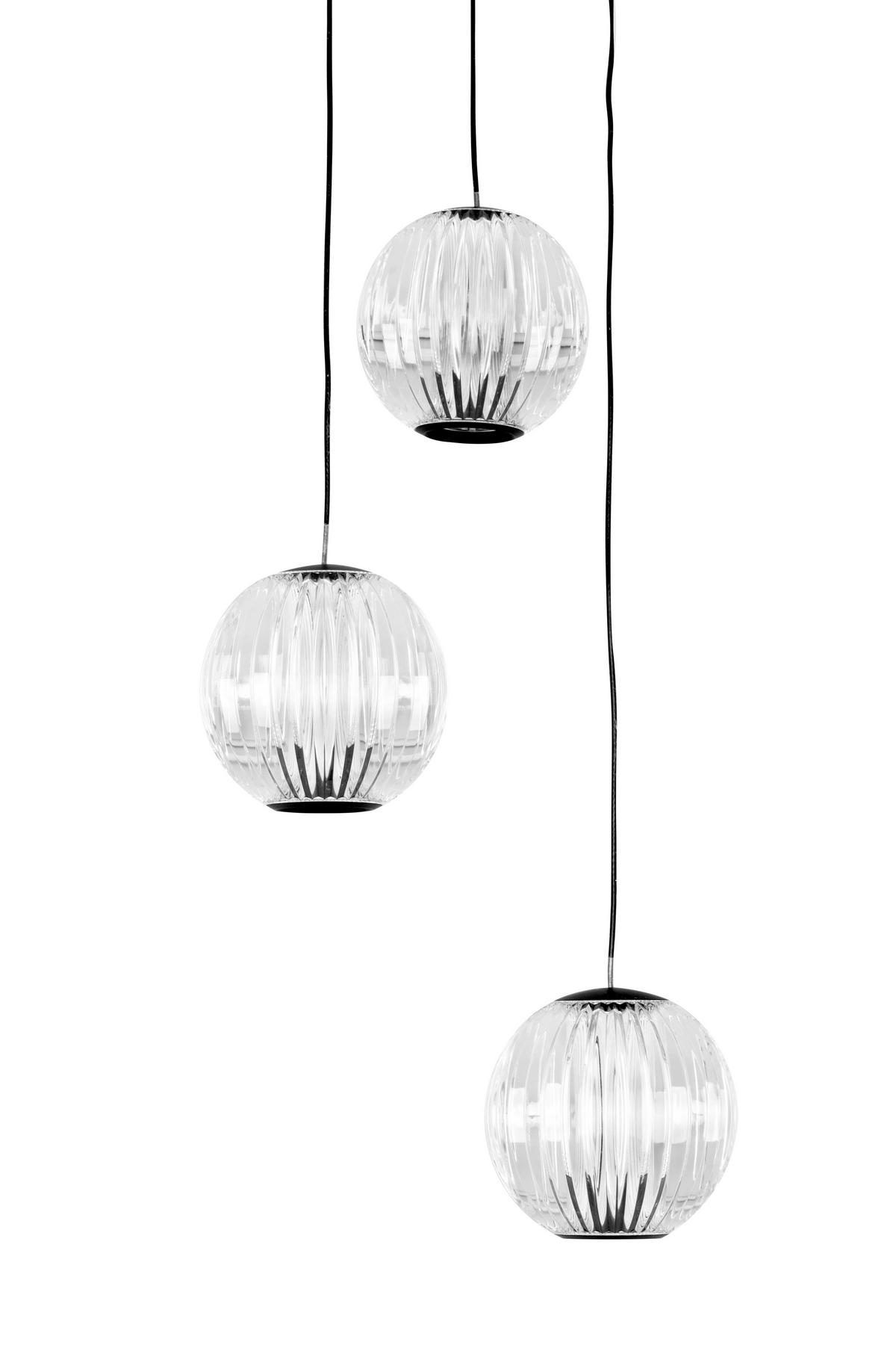 LAMPA WISZĄCA LED NEW YORK *DK* - przejrzysty/czarny, Design, tworzywo sztuczne/metal (25/150cm) - Dieter Knoll