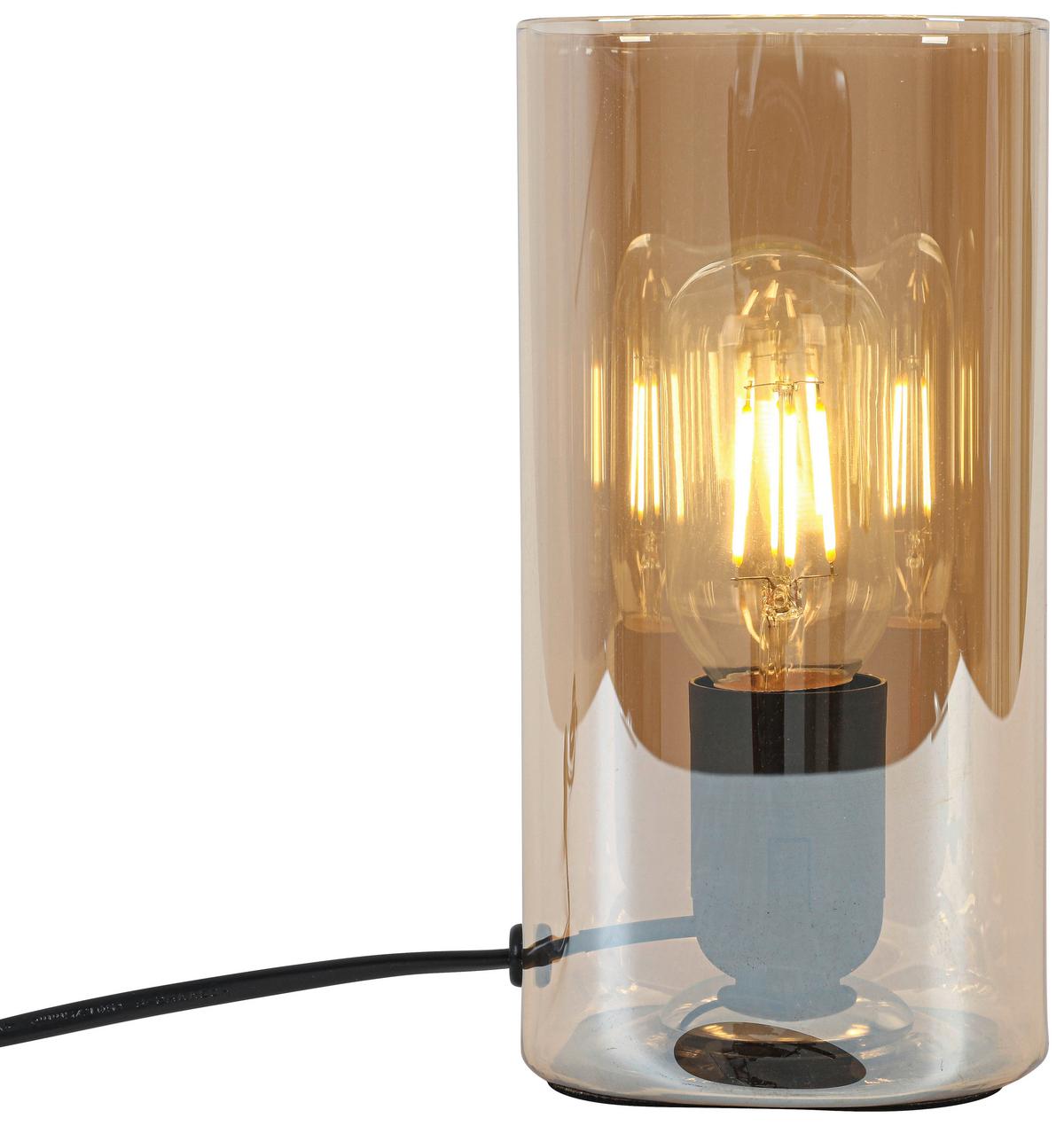 Veioză Amber - culoare chihlimbar/negru, Modern, plastic/sticlă (10/10/20cm) - Mömax