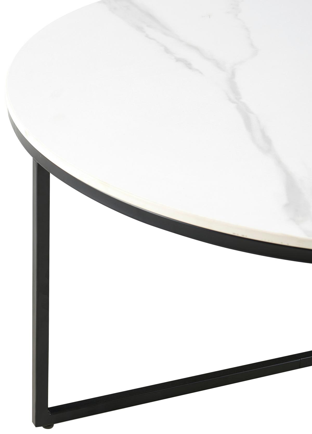 STOLIK KAWOWY RIJEKA - czarny/biały, Design, metal/ceramika (80/80/37cm) - Livetastic