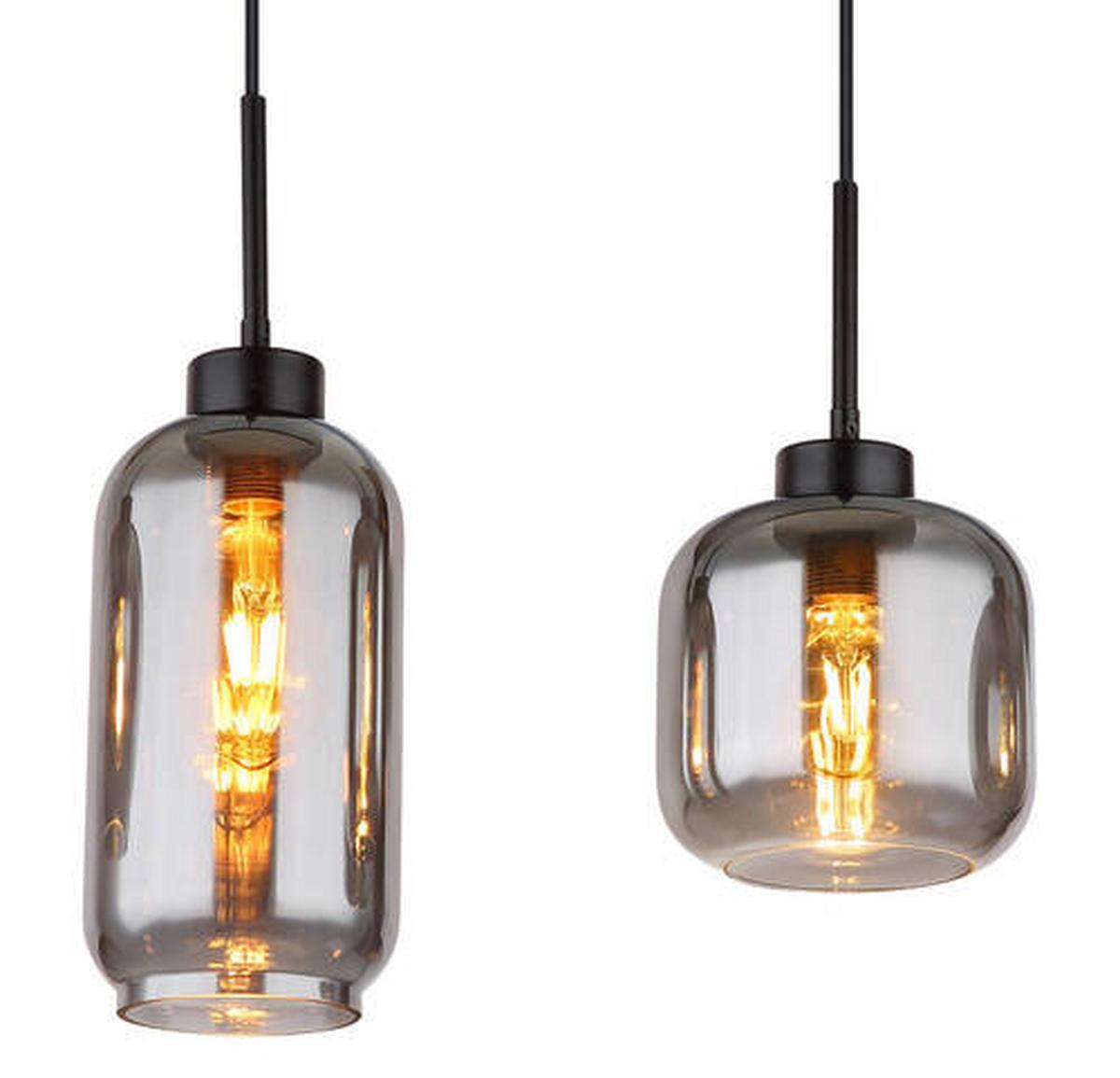 Hängeleuchte Matt Schwarz max. 40 Watt - Schwarz, Design, Glas/Kunststoff (99,5/24/120cm) - Globo