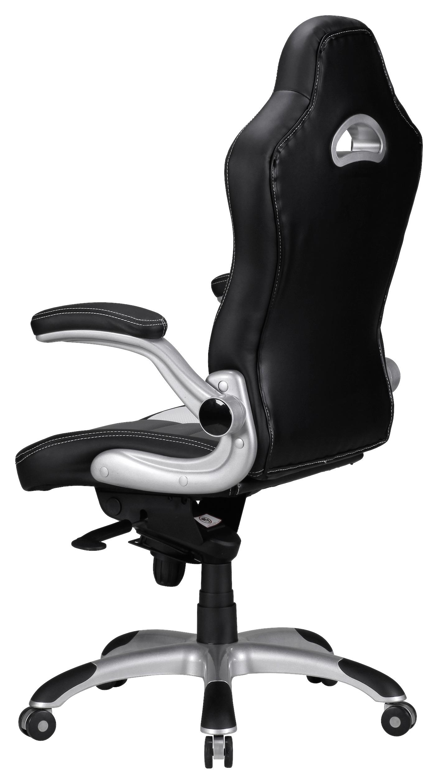 Gaming Stol Racing - siva/črna, Moderno, umetna masa/tekstil (70/120/70cm) - MID.YOU