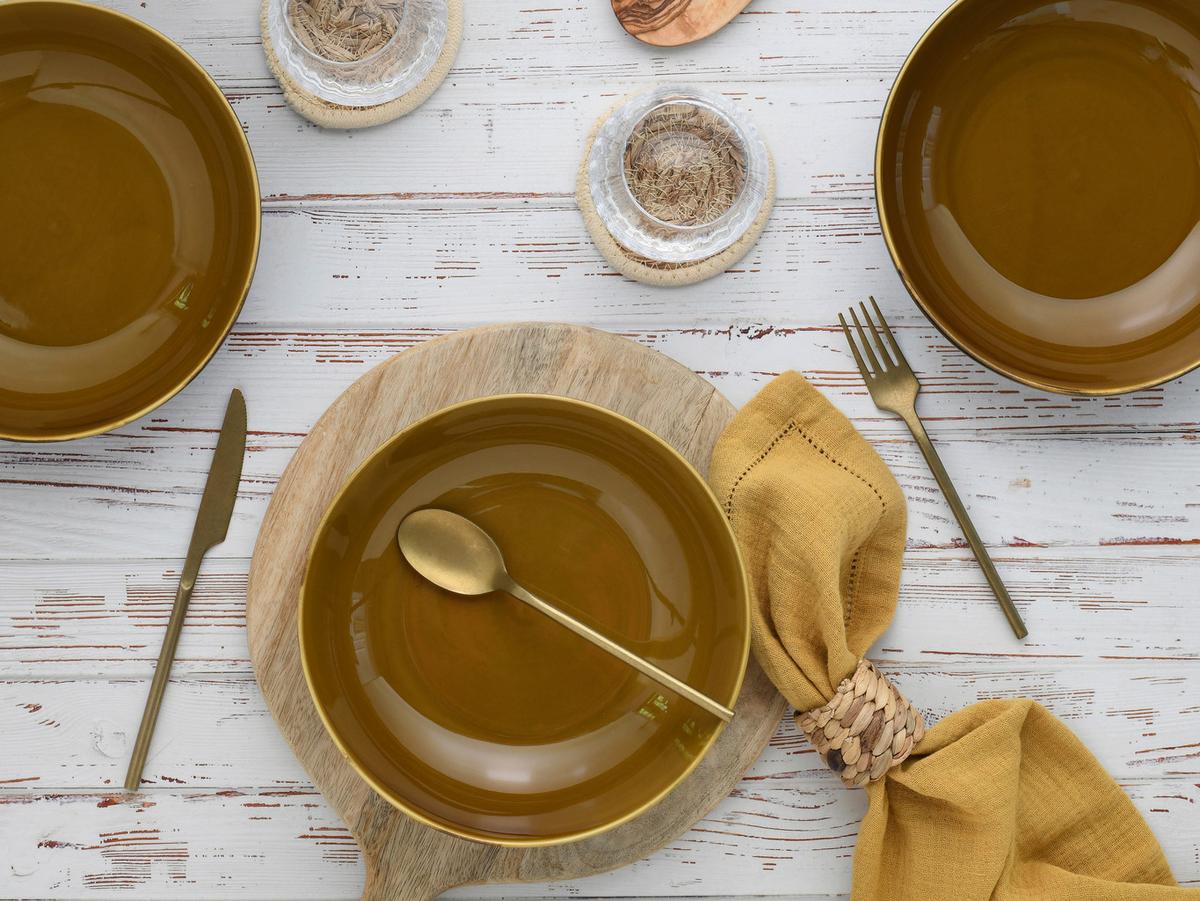 Schüsselset Mallorca Blau/Braun,  4-teilig - Blau/Braun, Basics, Keramik (22,5cm) - Creatable