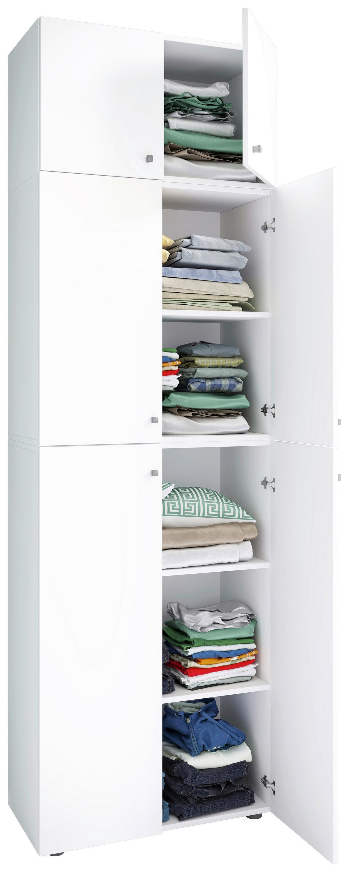 Drehtürenschrank Lona XXL Weiß ca. 70x223x39 cm - Weiß/Grau, MODERN, Holzwerkstoff/Kunststoff (70/223/39cm) - MID.YOU