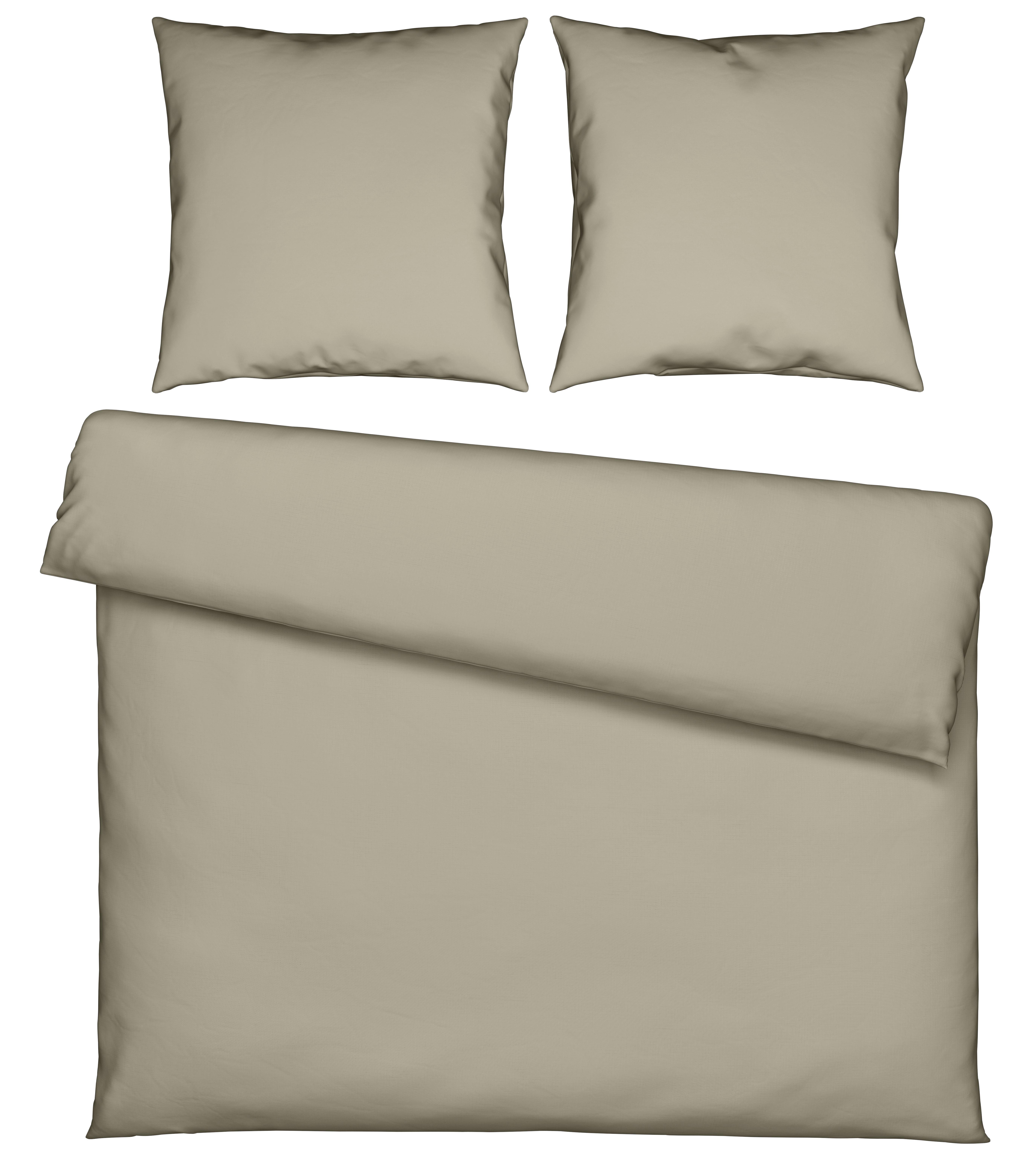 Bettwäsche Stone Washed Uni XXL Naturfarben ca. 200x200cm - Naturfarben, MODERN, Textil (200/200cm) - Modern Living