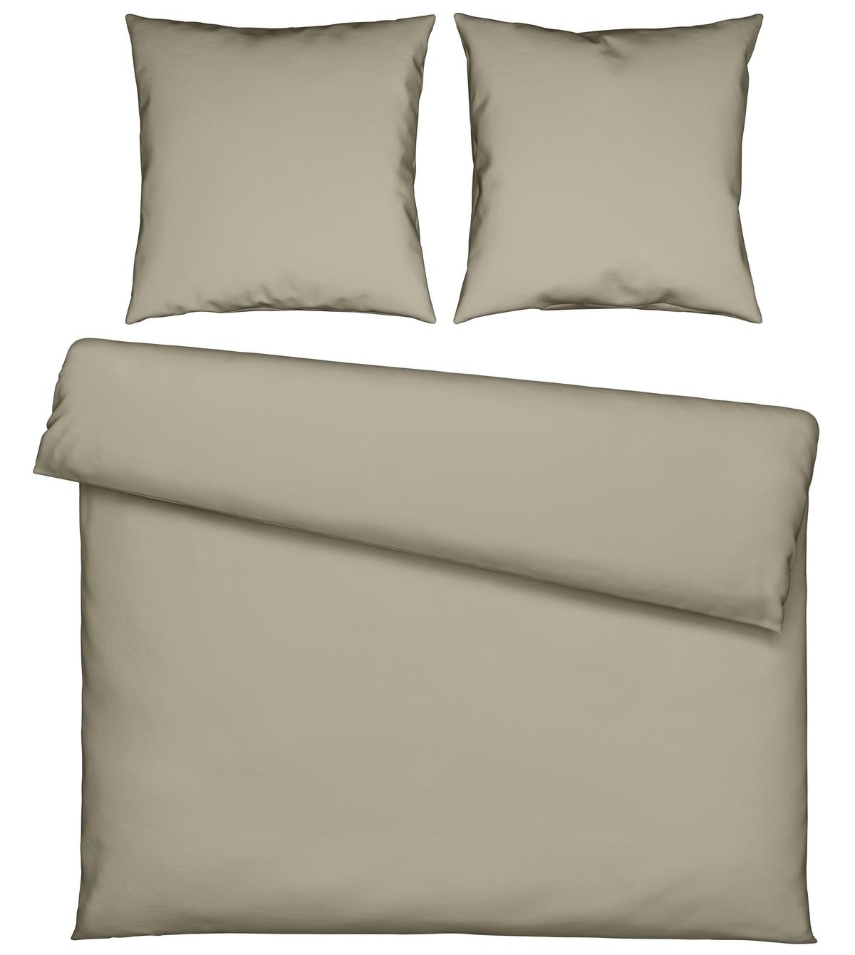 Bettwäsche Stone Washed Uni XXL Naturfarben ca. 200x200cm - Naturfarben, MODERN, Textil (200/200cm) - Modern Living